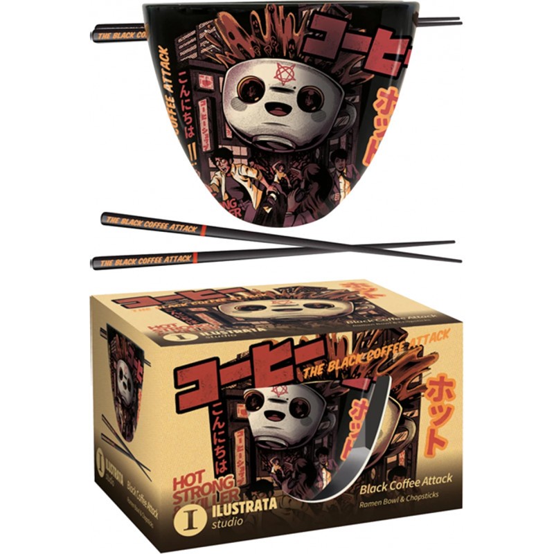 BLACK COFFEE ATTACK-RAMEN BOWL SET