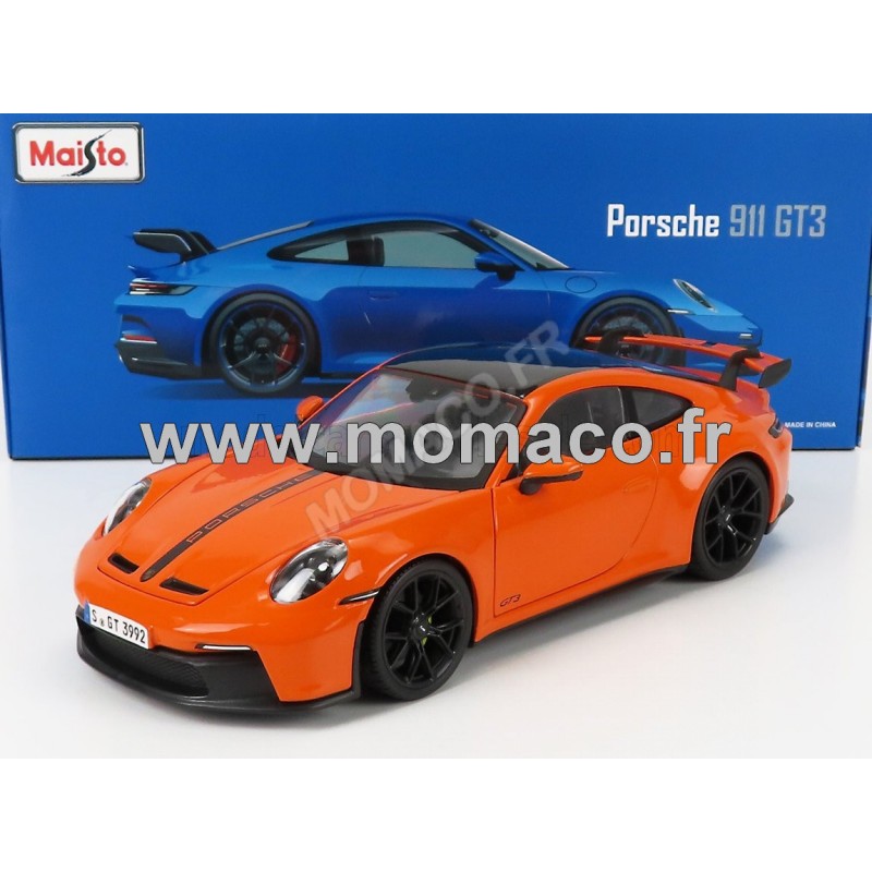 Miniature Maisto PORSCHE 911 GT3 2022 ORANGE chez 1001hobbies (Réf.36458OR)