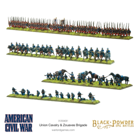 Extension et figurine pour jeux de figurines BP Epic Battles : Brigade de cavalerie et de zouaves de l'Union de la guerre civile