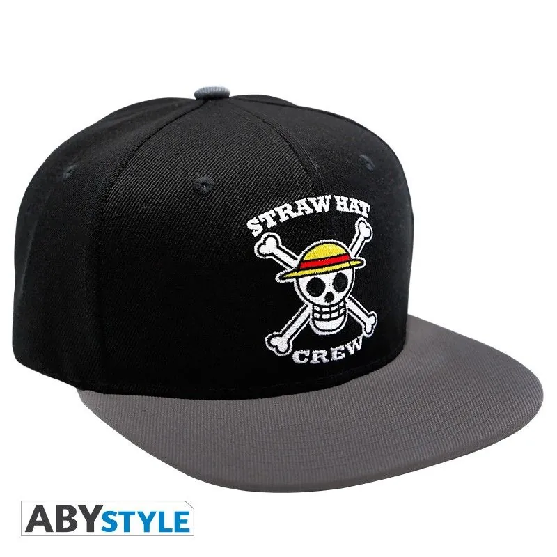 ONE PIECE - Casquette snapback- Noir & Gris - Skull