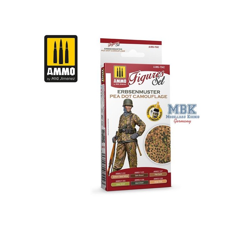 Ensemble de figurines de camouflage Erbsenmuster Pea Dot