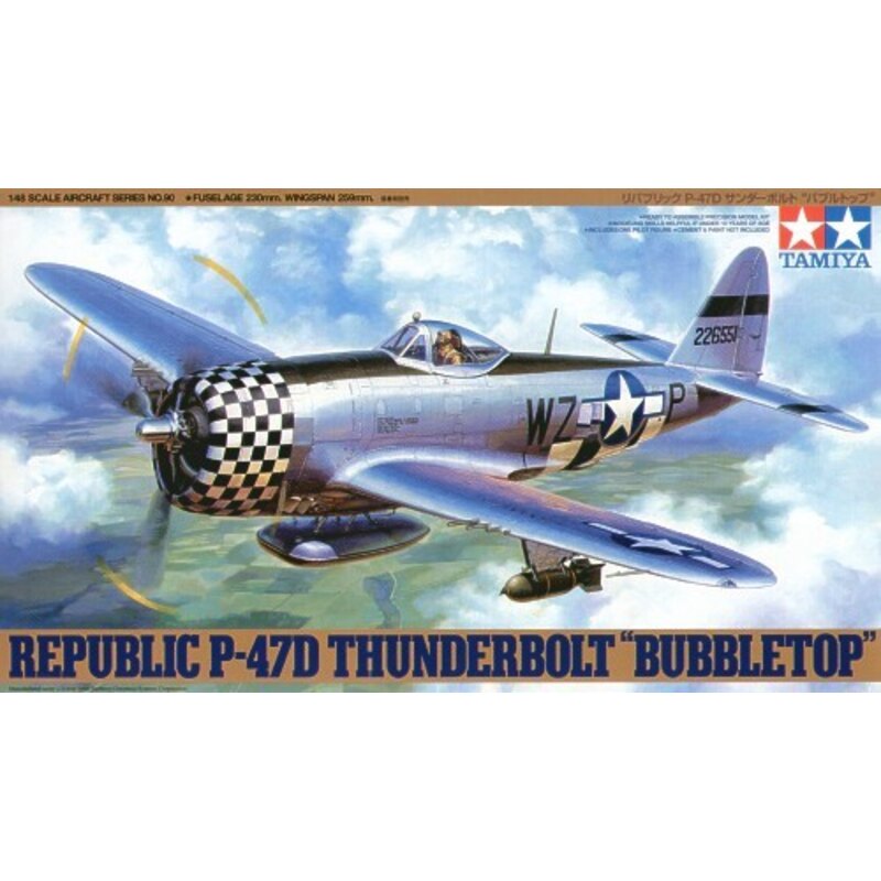 T2M - 60770 - Tamiya - Maquette Plastique à Assembler - Republic P47D  Thunderbold - Echelle 1/72