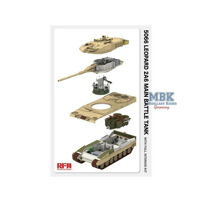 Char de combat principal Leopard 2 A6 avec INTÉRIEUR COMPLET