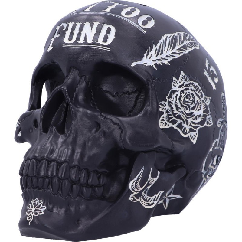 BLACK TATTOO SKULL MONEY BOX