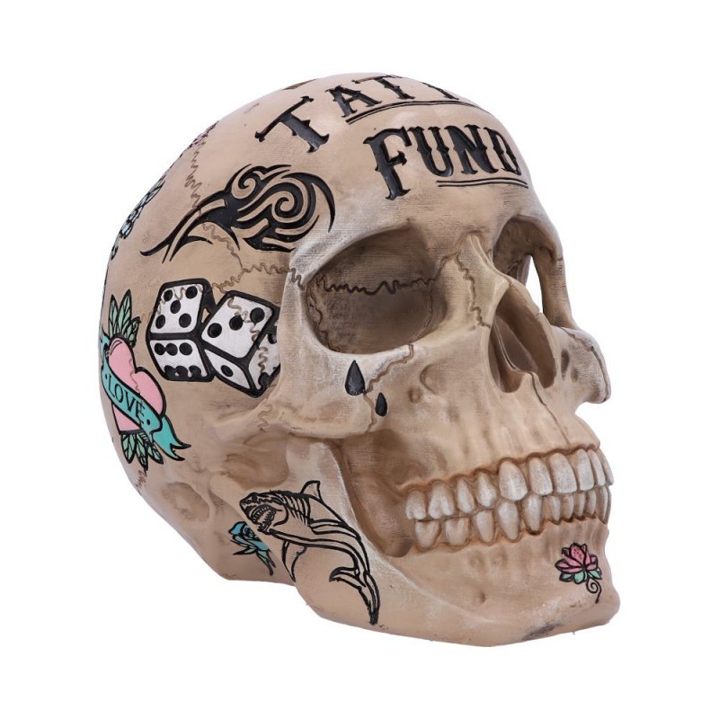 BONE TATTOO SKULL MONEY BOX