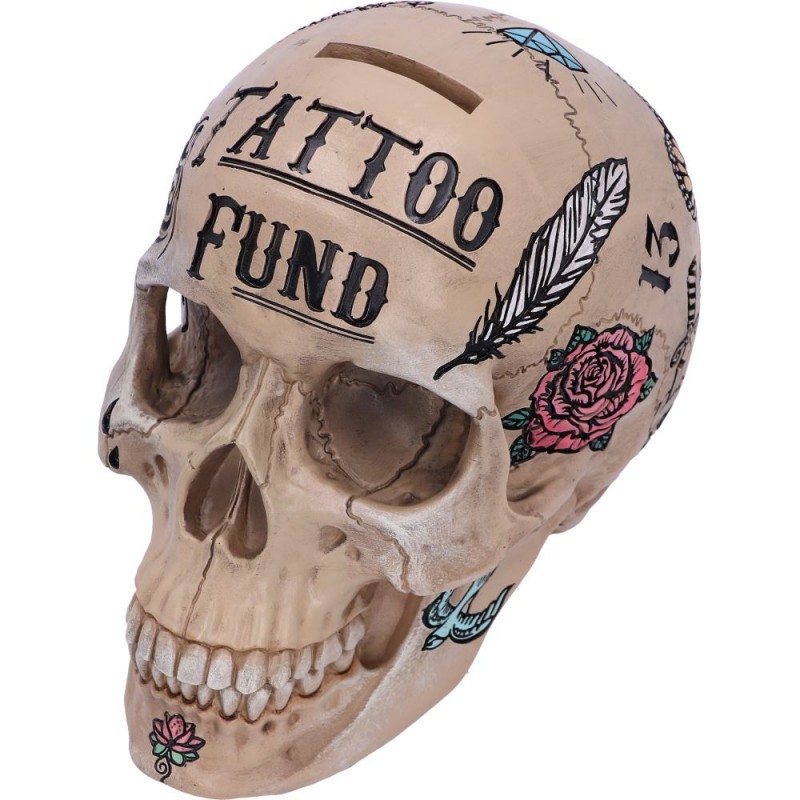 BONE TATTOO SKULL MONEY BOX