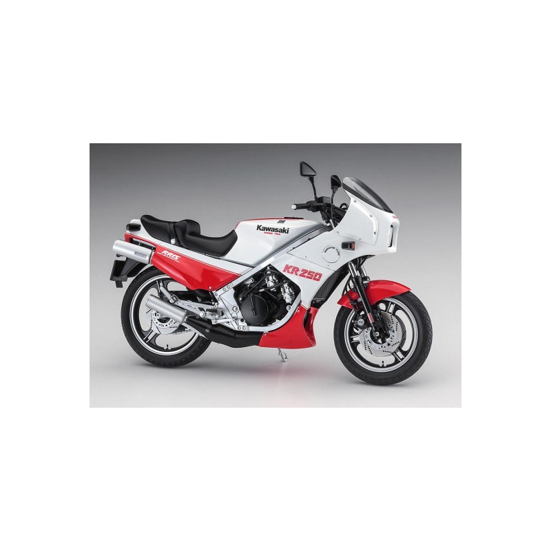  Maquette plastique de moto Kawasaki KR250(KR250A) “Blanche/Rouge” 1:12