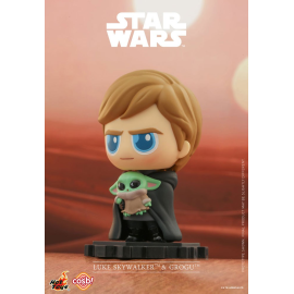 Figurine Star Wars: The Mandalorian Cosbi Luke Skywalker Grogu 8 cm
