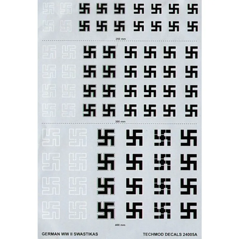 Décal Luftwaffe WWII Swastikas. 3 sizes and 6 styles