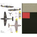 Décal Messerschmitt Bf 109G-2 in Finnish service (3) DL+IC in delivery scheme and two versions as Yellow 2 MT-222 with 1/LeLv 34