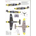 Décal Messerschmitt Bf 109G-2 in Finnish service (3) DL+IC in delivery scheme and two versions as Yellow 2 MT-222 with 1/LeLv 34