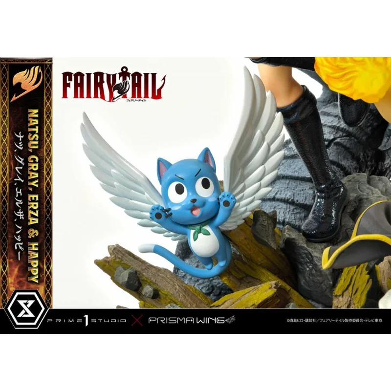 Figurine Prime 1 studio Fairy Tail Natsu, Gray, Erza, Happy 57 cm...