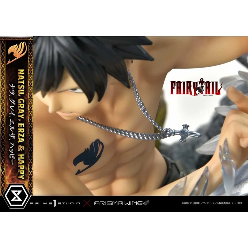 Figurine Prime 1 studio Fairy Tail Natsu, Gray, Erza, Happy 57 cm...