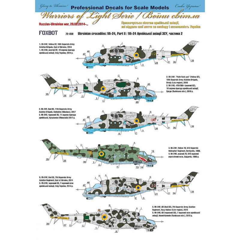 Décal Ukrainian crocodiles: Mil Mi-24 Part II