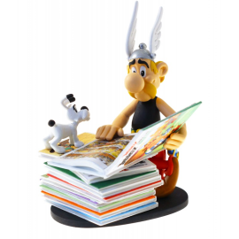 Asterix statuette Collectoys Asterix pile d'albums 2nd Edition 23 cm
