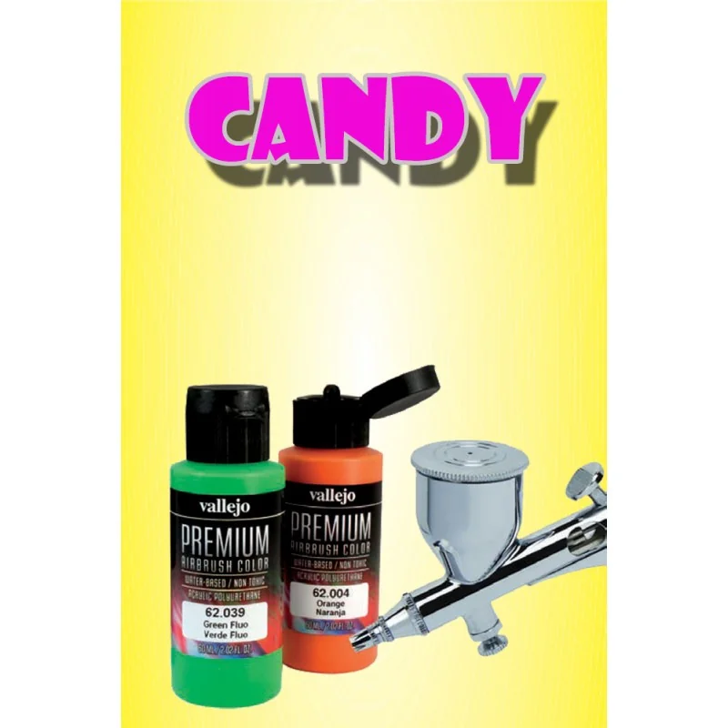 Set peinture Vallejo Premium - Couleurs Candy - 5 Bouteilles 60ml