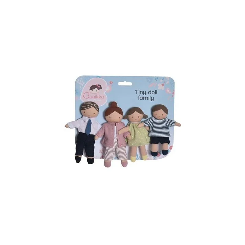 Bonikka Collection Poupée Bébé: PETITE FAMILLE DE POUPÉES, set de 4 pièces, 11cm, sur carte, 0+