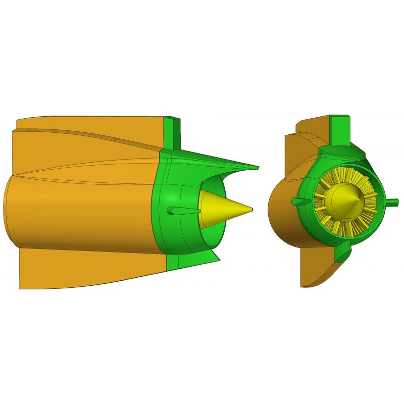 Admission moteur Boeing B757 RB211-535E + section chaude + échappement (conçu pour être utilisé avec les kits Zvezda)