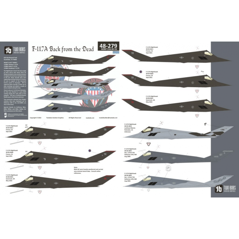 Décal F-117A Retour d'entre les morts