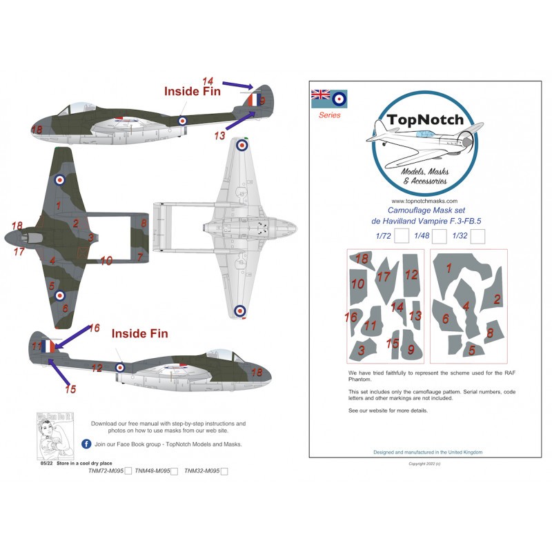 masque de peinture motif camouflage de Havilland Vampire