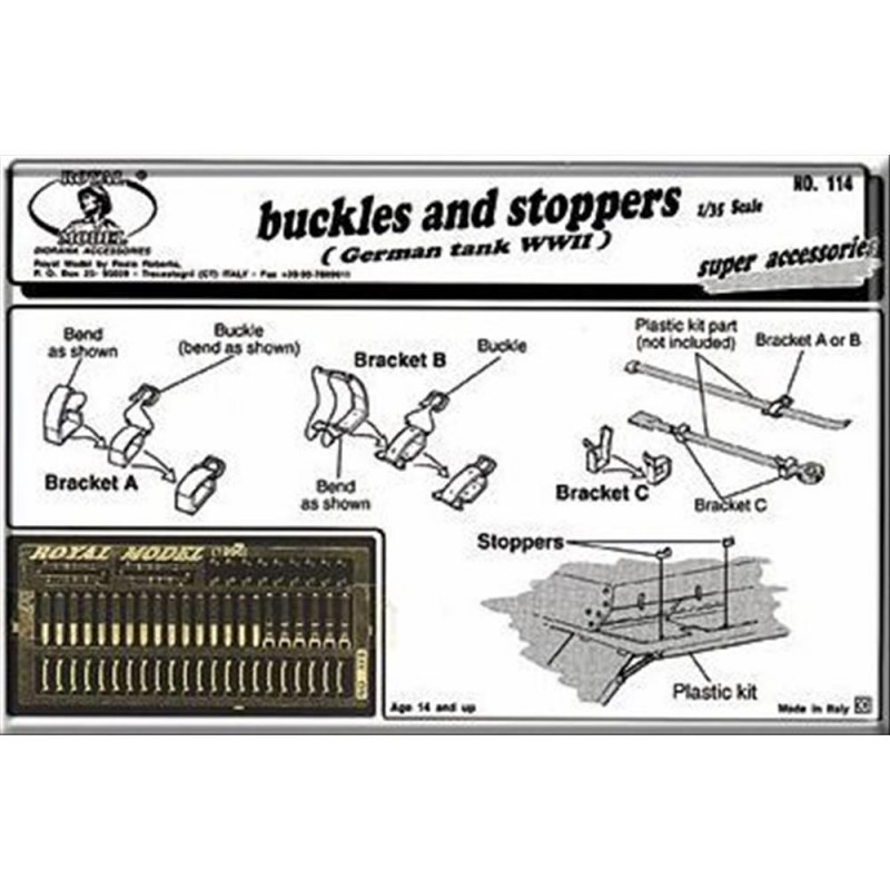 Royal Model: 1/35; Buckles and stoppers (German tank)