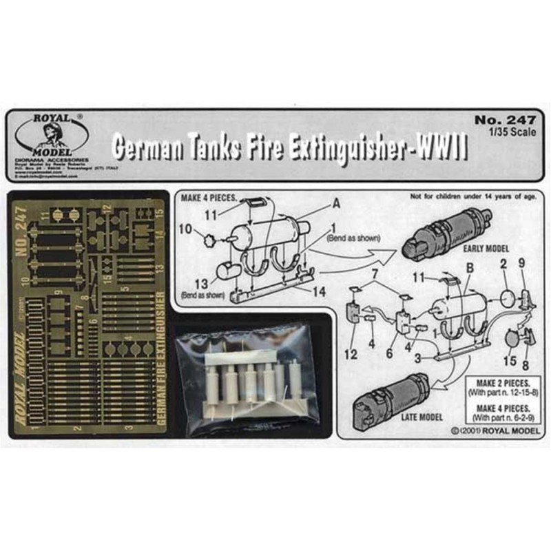 Royal Model: 1/35; German tank fire extiguisher