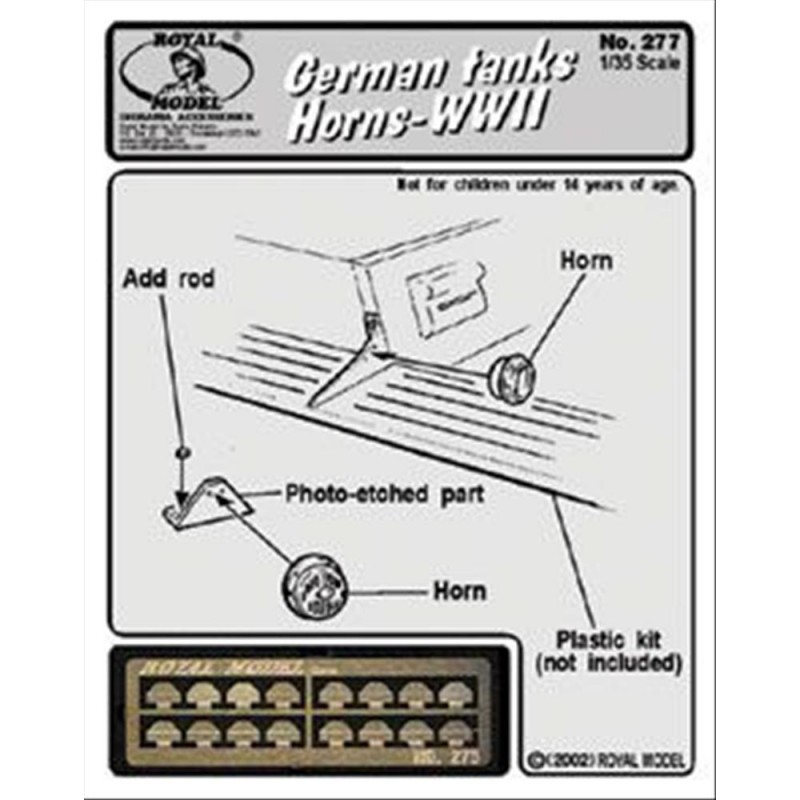 Royal Model: 1/35; Horns (for German tanks-WWII)