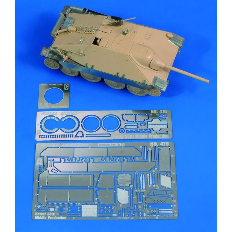 Royal Model: 1/48; Hetzer 38t Middle Prod. (for Tamiya kit)