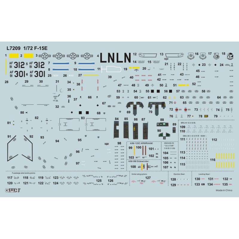 GREAT WALL HOBBY: 1/72; F-15E USAF w/New targeting pod & ground attack weapons