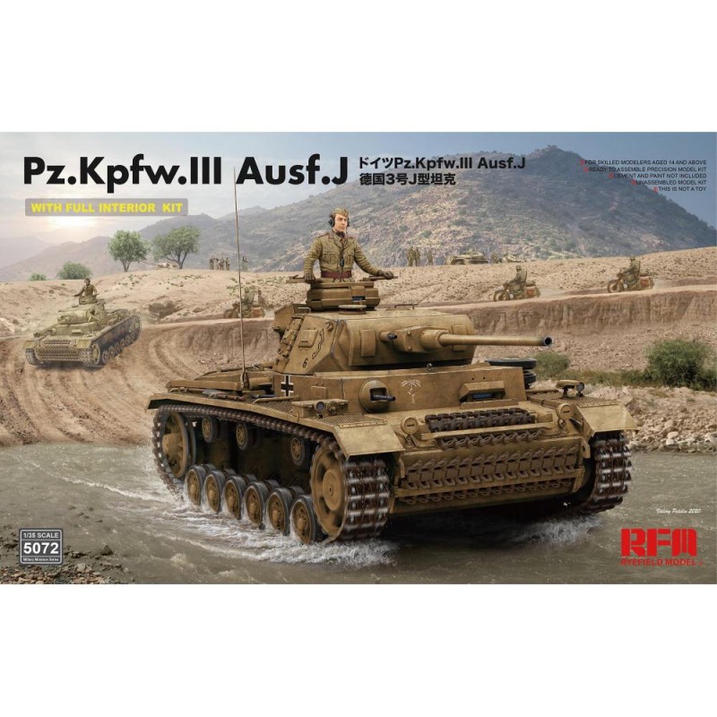 RYE FIELD MODEL: 1/35; Pz. Kpfw. III Ausf. J with full interior