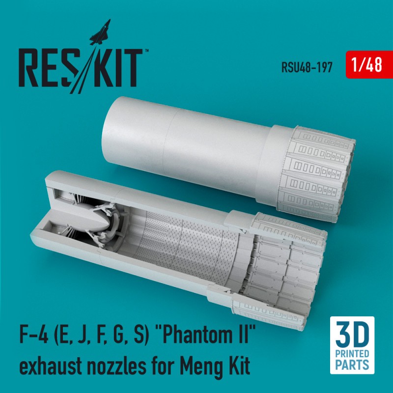 McDonnell F-4E, F-4J, F-4F, F-4G, F-4S) Phantom II exhaust nozzles (designed to be used with Meng Model kits)