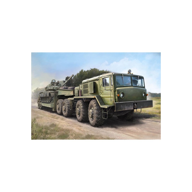 Maquette plastique de camion militaire Russe MAZ-537G fin de production avec remorque MAZ/ChMZAP-5247G 1:72