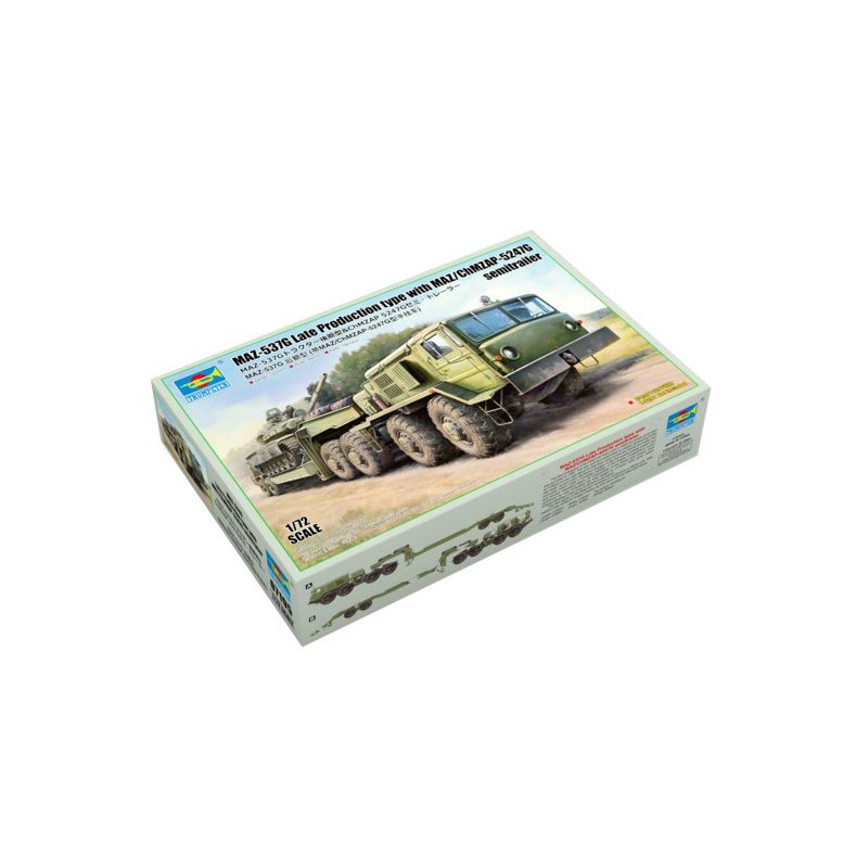 Maquette plastique de camion militaire Russe MAZ-537G fin de production avec remorque MAZ/ChMZAP-5247G 1:72