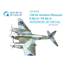 de Havilland Mosquito B Mk.IV / PR Mk.IV Intérieur coloré et imprimé en 3D sur papier autocollant (Tamiya)