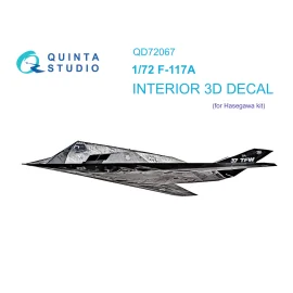 Lockheed F-117A Nighthawk Intérieur coloré et imprimé en 3D sur papier autocollant (Hasegawa)