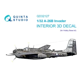 Douglas A-26B Invader Intérieur coloré et imprimé en 3D sur papier autocollant (Hobby Boss)