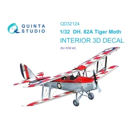 De Havilland 82A Tiger Moth Intérieur coloré et imprimé en 3D sur papier autocollant (ICM)