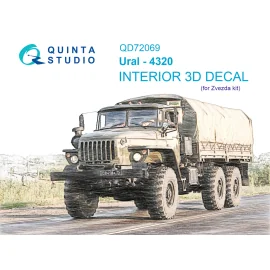 URAL 4320 Intérieur imprimé en 3D et coloré sur papier autocollant (Zvezda)