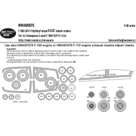 Lockheed-Martin F-16B/F-16D/F-16F/I Fighting Falcon BASIC kabuki masks aircraft canopy, wheels