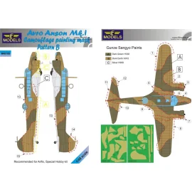 Avro Anson Mk.I. Masque de peinture motif camouflage motif B (conçu pour être utilisé avec les kits Airfix et Special Hobby)