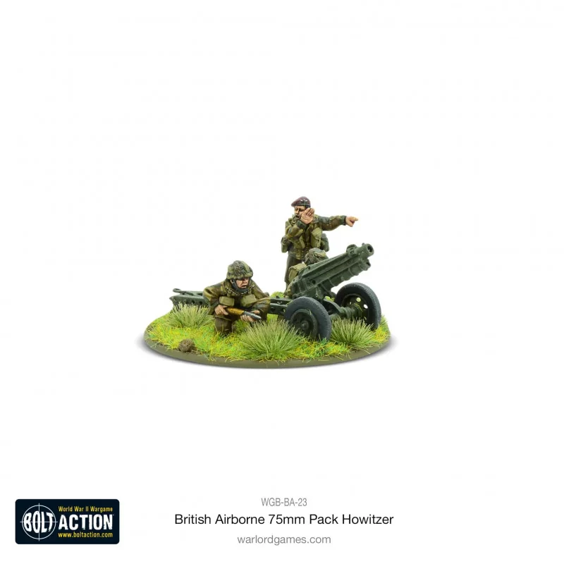 Obusier et équipage de 75 mm du British Airborne Pack