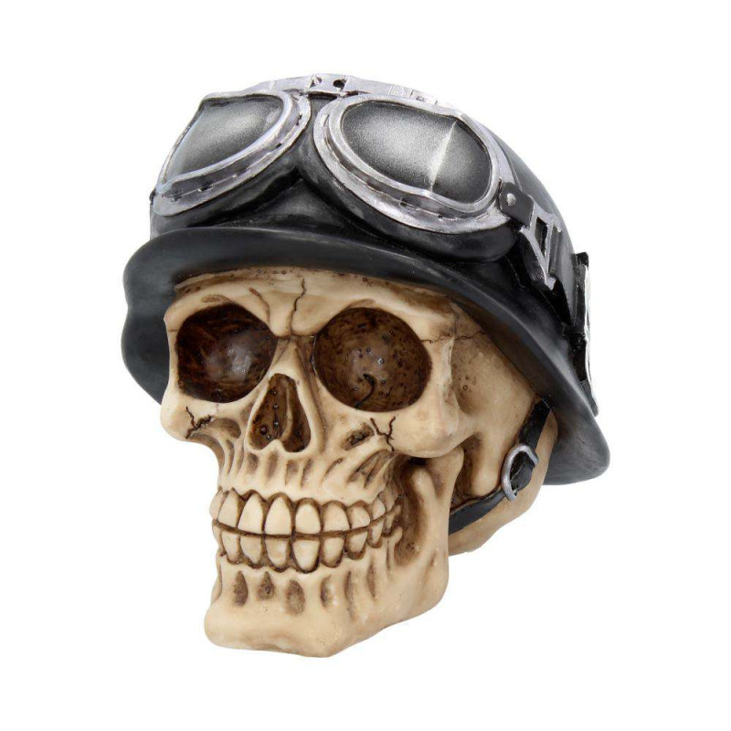 Skull With Hat Iron Cross Helmet Biker