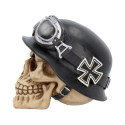 Skull With Hat Iron Cross Helmet Biker