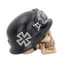 Skull With Hat Iron Cross Helmet Biker