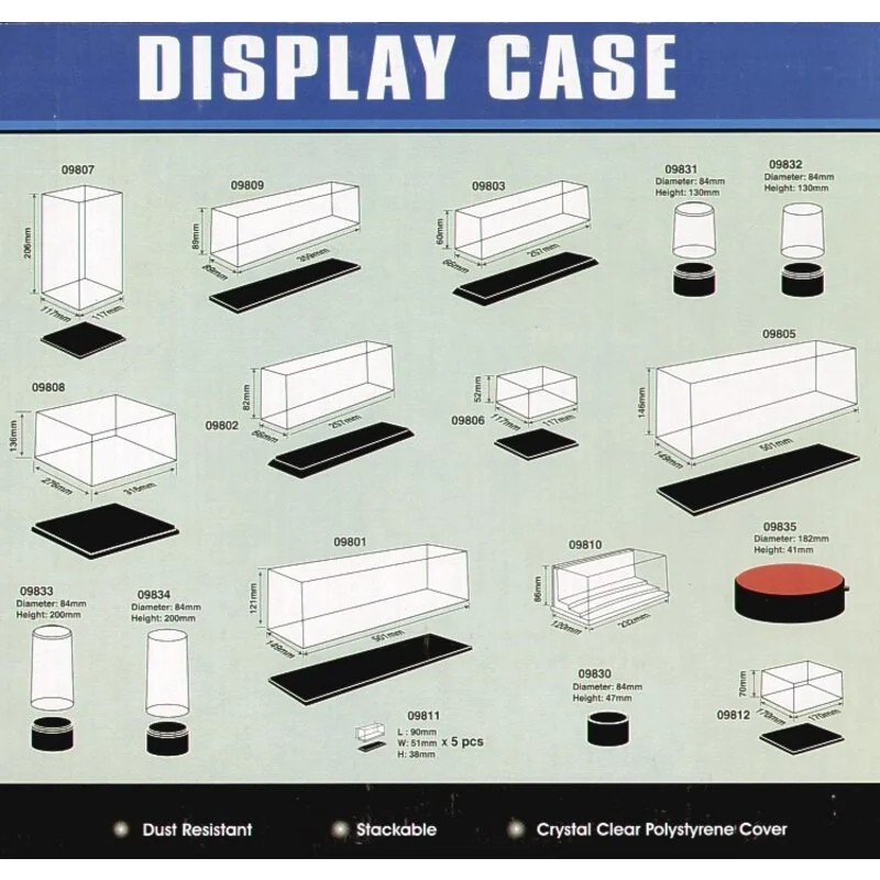 Vitrine 257 mm x 66 mm x 82 mm