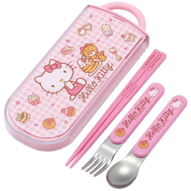  HELLO KITTY - Sweety Pink - Set baguettes cuillère et fourchette