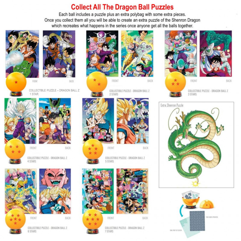 DRAGON BALL Z - Puzzle à Collectionner - 1 Etoile - 2en1 Puzzle +Extra