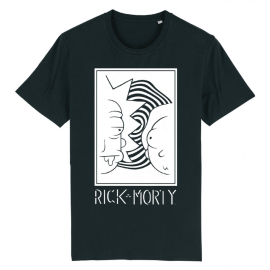  RICK ET MORTY - Rick et Morty Blanc et Noir - T-Shirt Homme 
