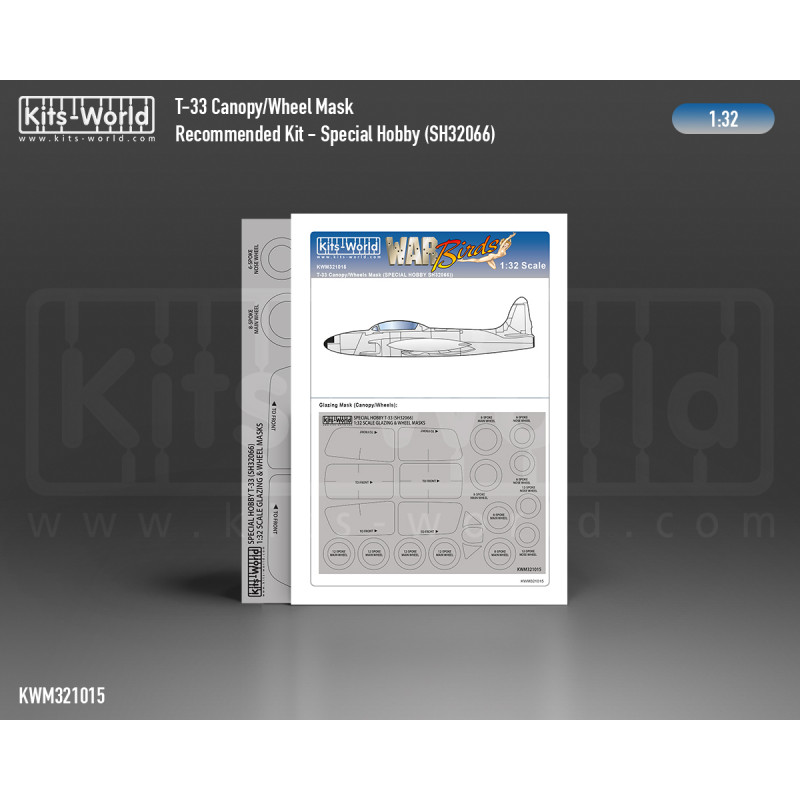 Lockheed T-33 Shooting Star - Canopy/Wheel Masks (designed to be used with Special Hobby kits)