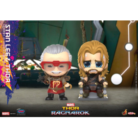  Thor : Ragnarok figurines Cosbaby (S) Stan Lee & Thor 10 cm